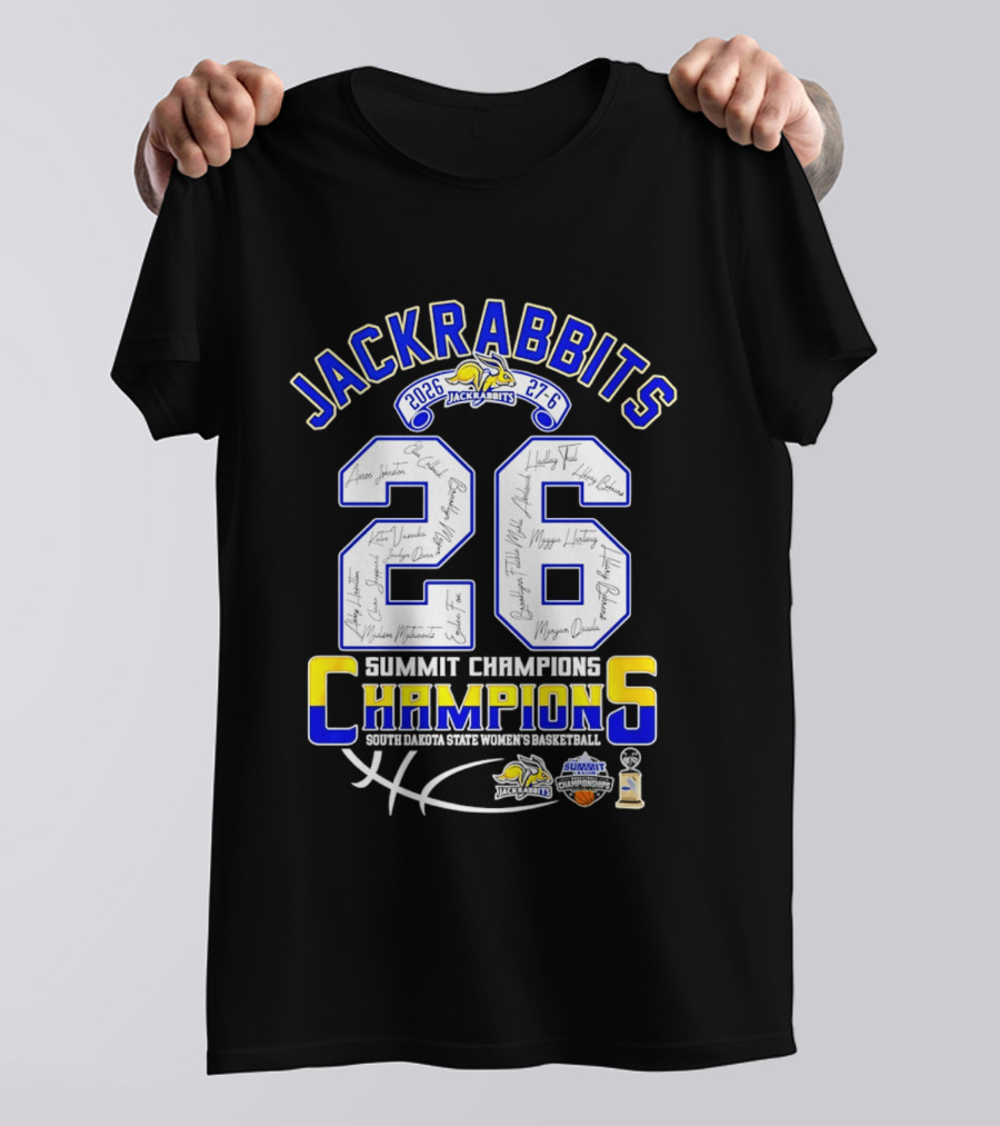 Jackrabbits Summit League Champions 2026 27 6 Score Signature Edition T-Shirt