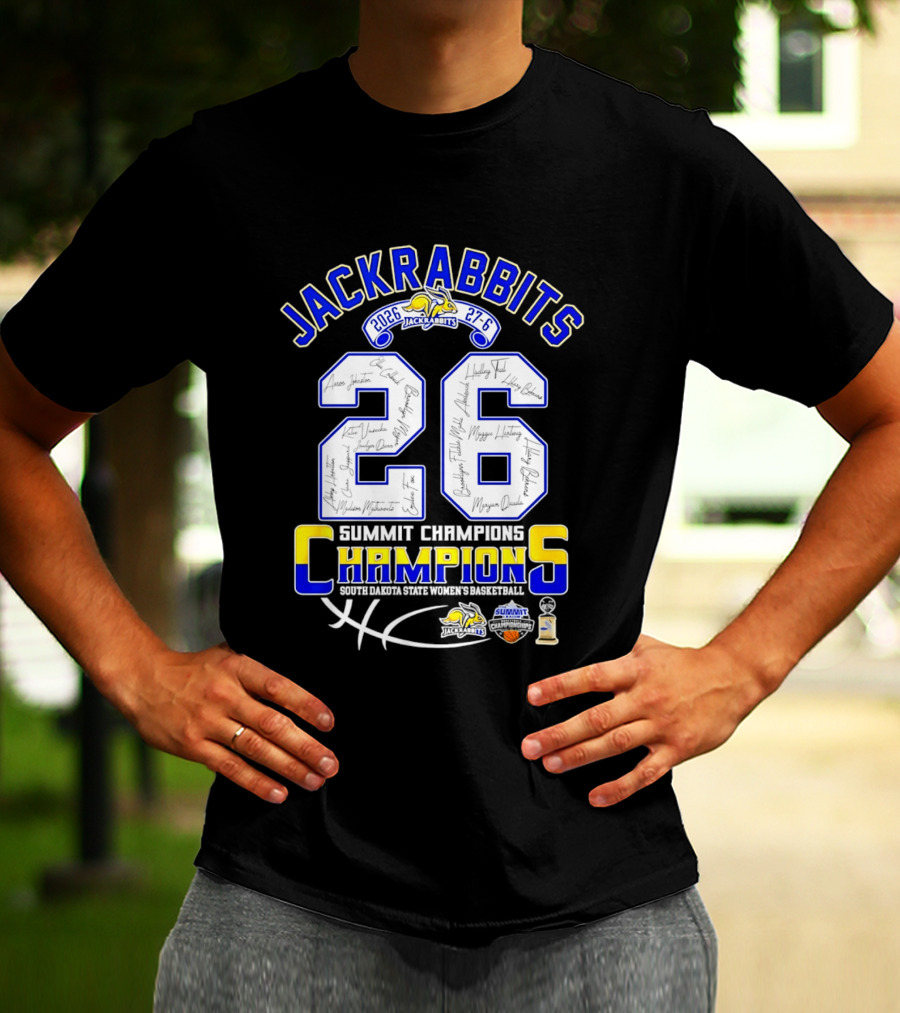 Jackrabbits Summit League Champions 2026 27 6 Score Signature Edition T-Shirt