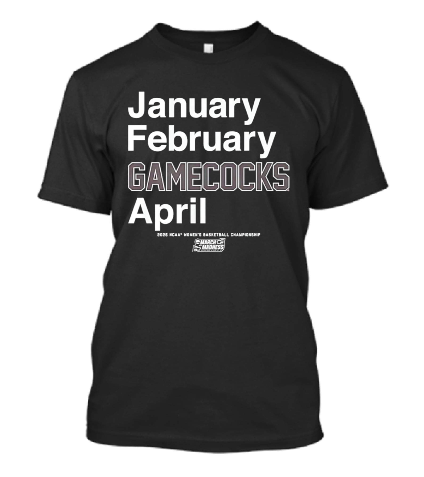 January February Gamecocks April NCAA Women's Basketball Championship 2026 T-Shirt