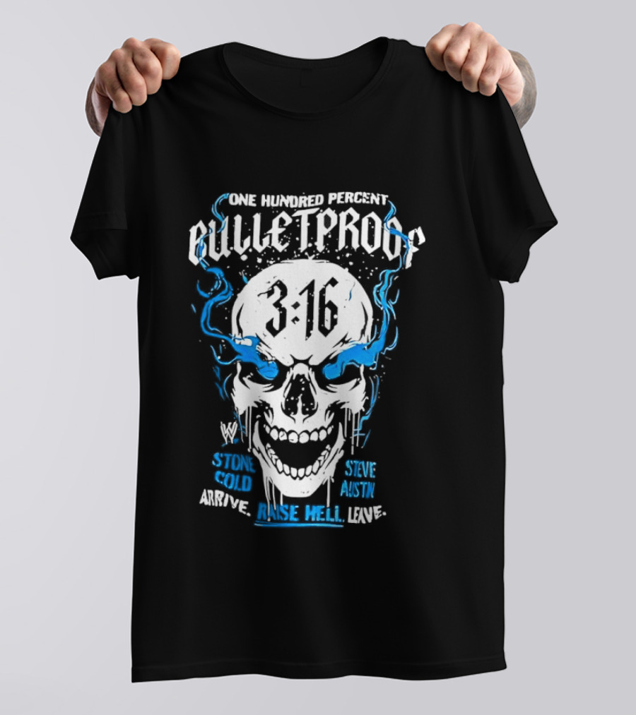 Stone Cold Steve Austin 3:16 One Hundred Percent Bulletproof Skull T-Shirt