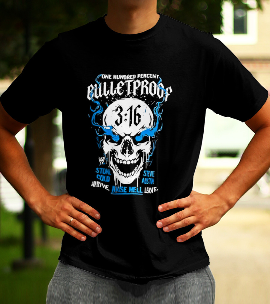 Stone Cold Steve Austin 3:16 One Hundred Percent Bulletproof Skull T-Shirt