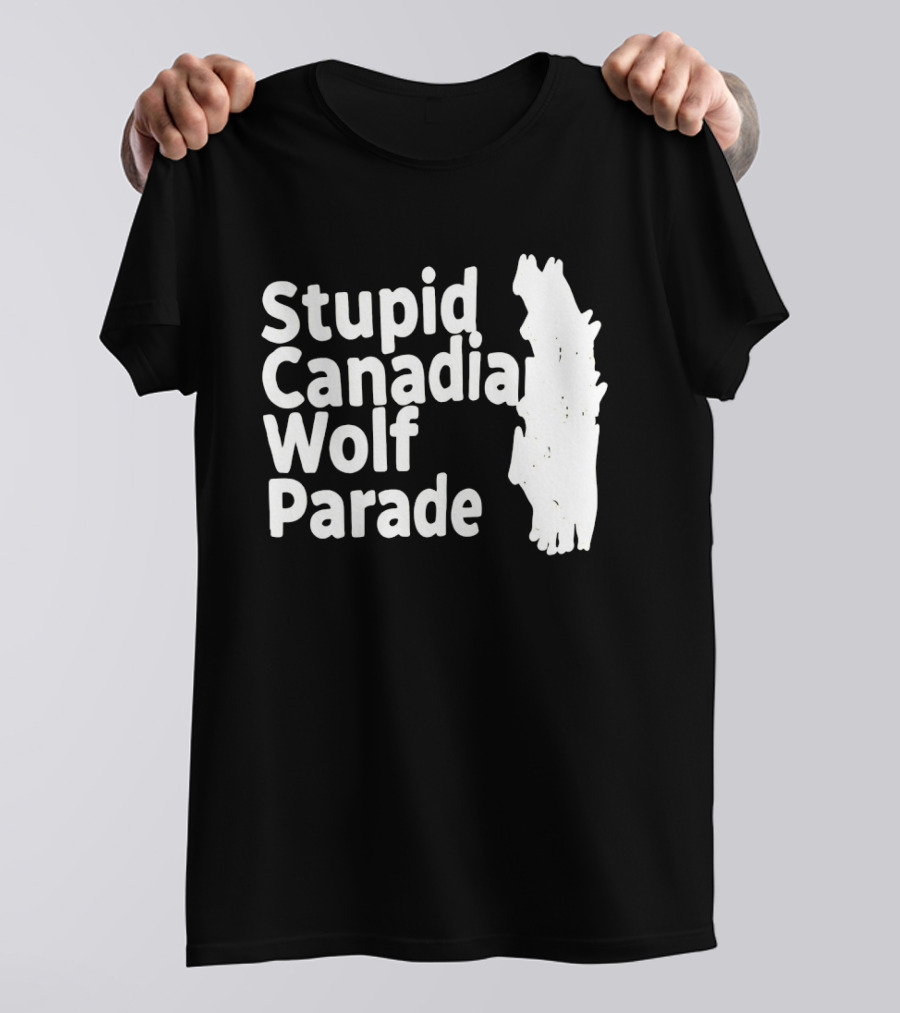 Stupid Candia Wolf Parade White Text With Wolf T-Shirt