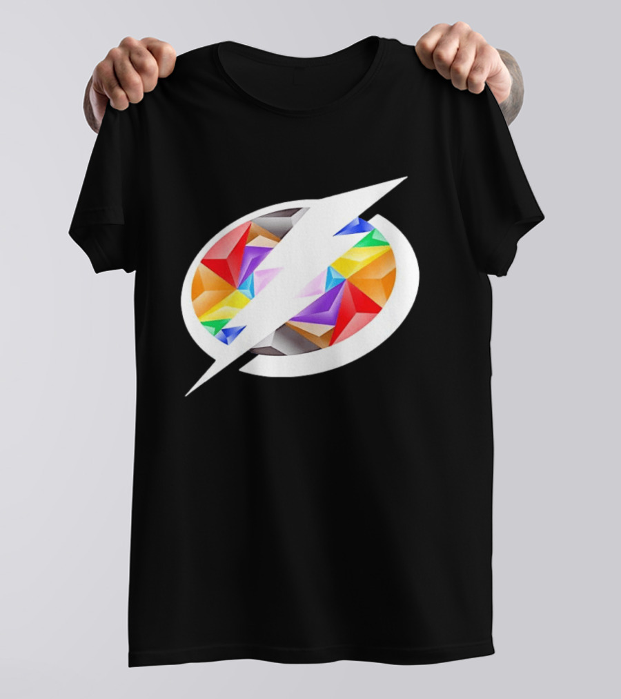 Tampa Bay Lightning Rainbow Pride Lightning Bolt T-Shirt