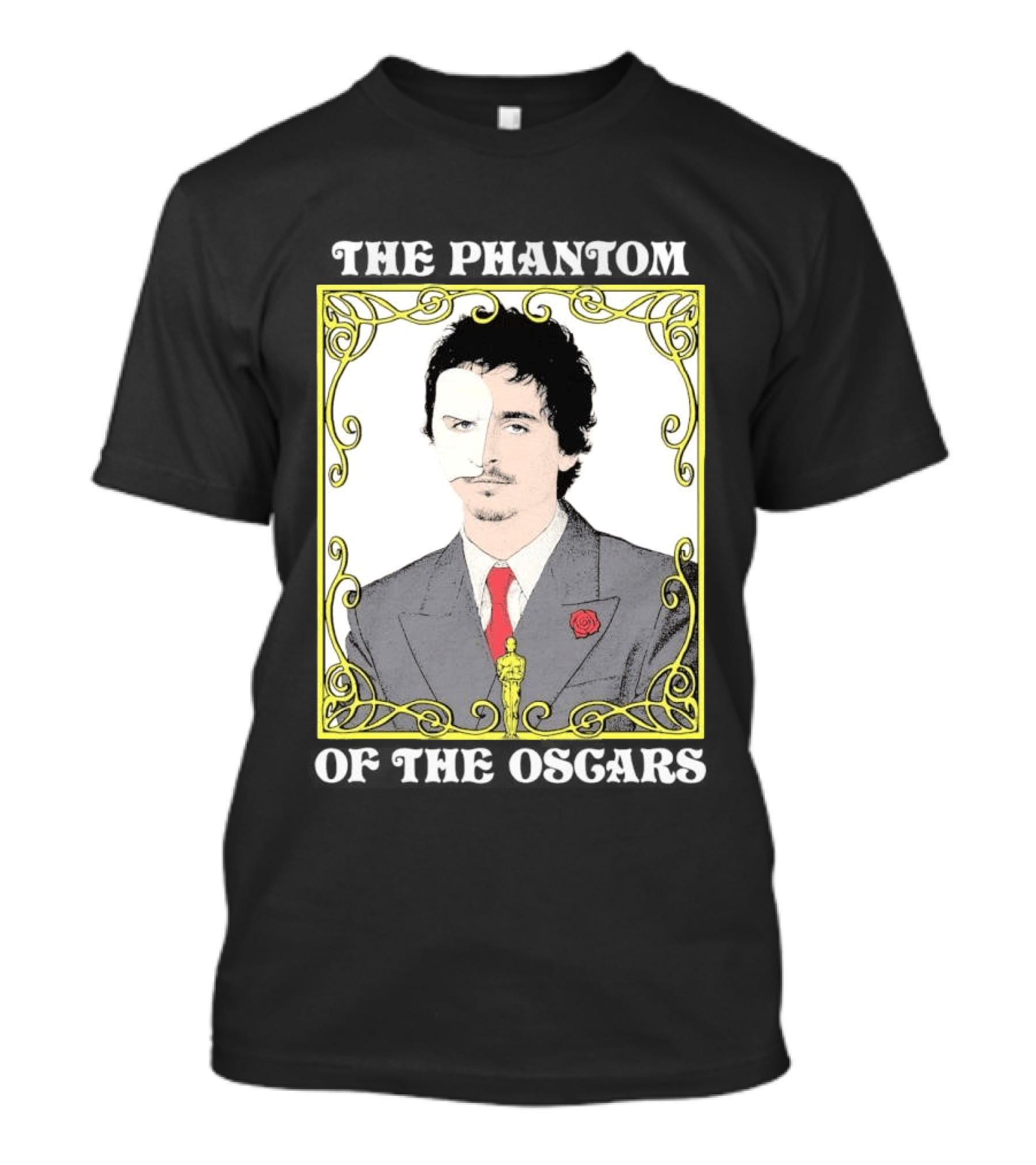 The Phantom Of The Awards Mask Suit Rose Oscar T-Shirt