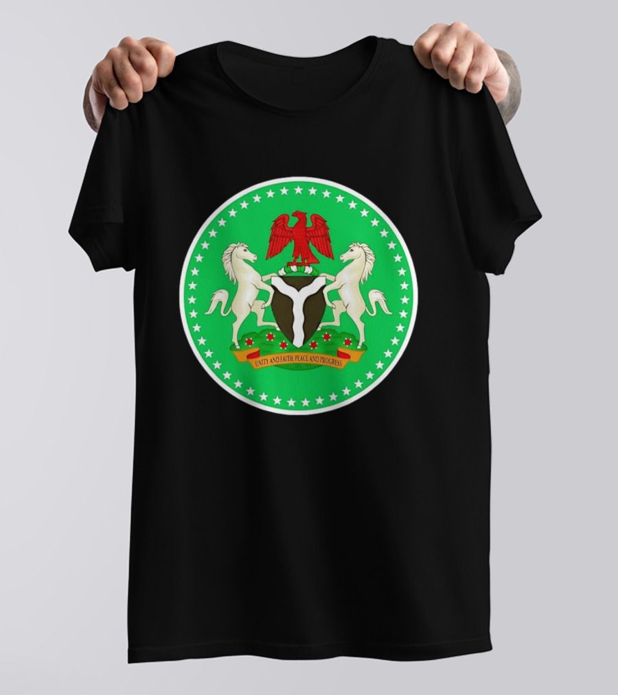 Unity Faith Peace Progress Nigeria National Coat Of Arms T-Shirt
