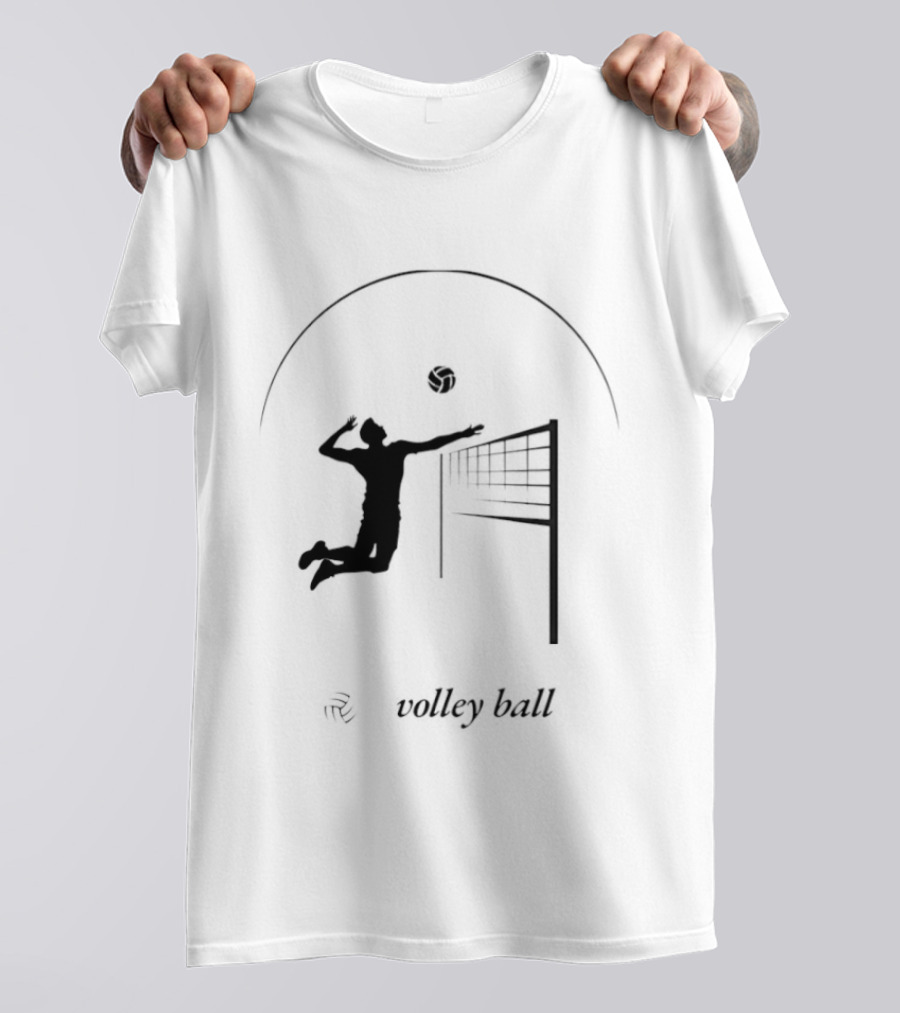 Volleyball Player Jumping To Spike Under Rising Sun T-Shirt