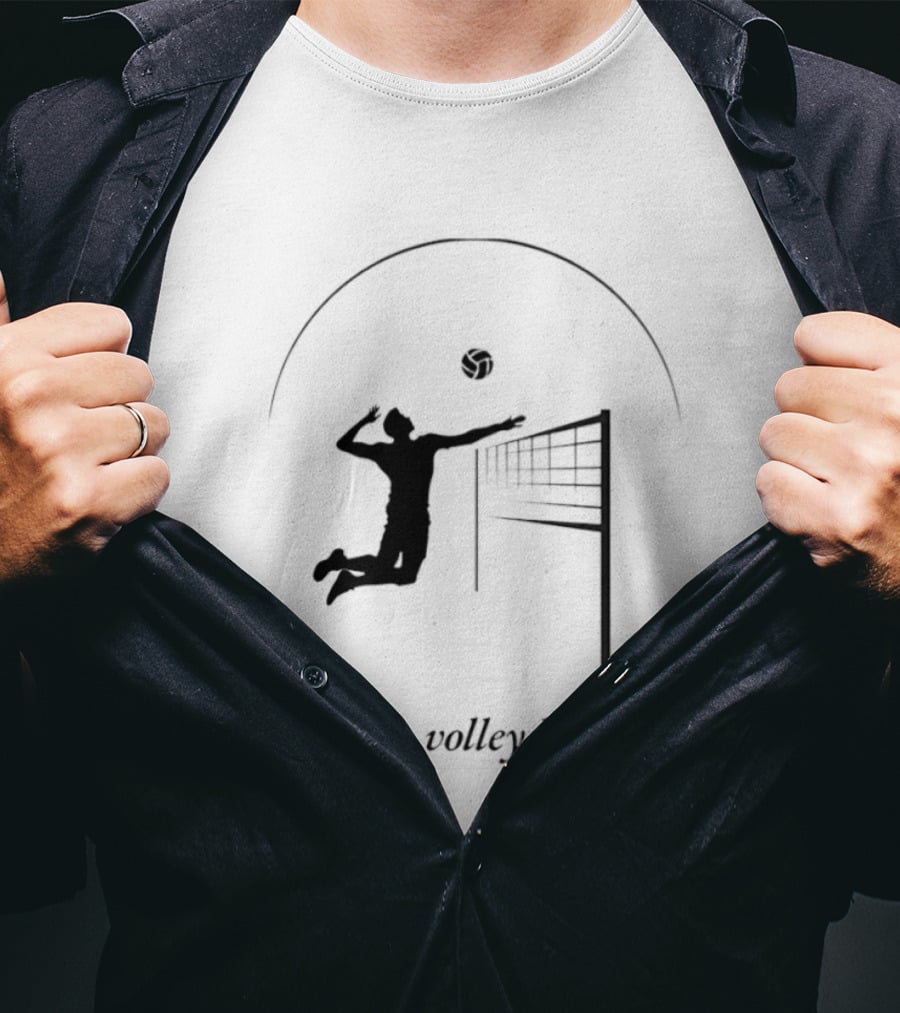 Volleyball Player Jumping To Spike Under Rising Sun T-Shirt