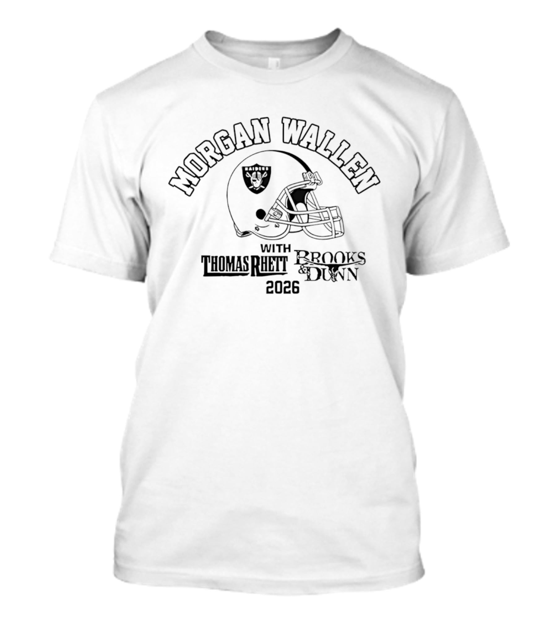 Morgan Wallen Las Vegas Raiders 2026 With Thomas Rhett Brooks And Dunn T-Shirt