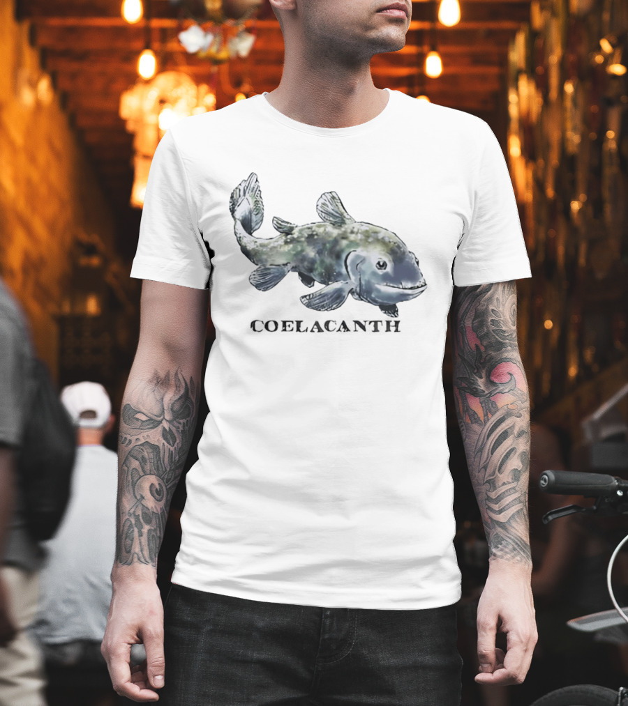 Coelacanth Fish Vintage Illustration Oceanic Creature T-Shirt