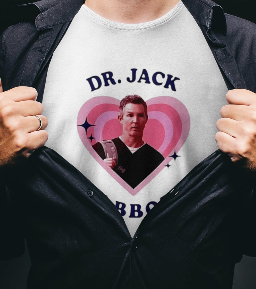 Dr. Jack Abbot Heart Retro Style Pink And Blue T-Shirt