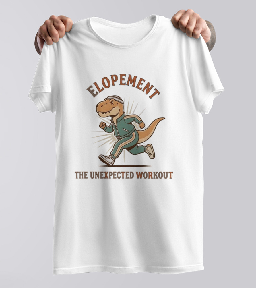 Elopement The Unexpected Workout Dinosaur Running Awareness Of Autism T-Shirt