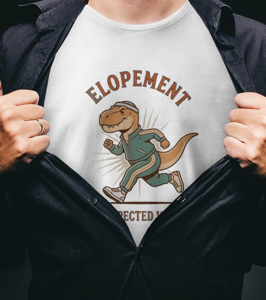 Elopement The Unexpected Workout Dinosaur Running Awareness Of Autism T-Shirt