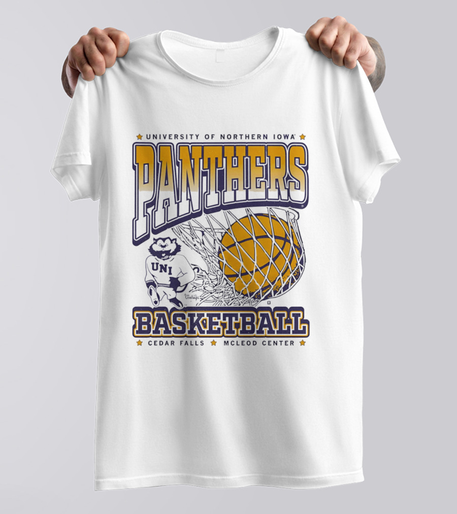 University Of Northern Iowa Panthers Basketball Cedar Falls McLeod Center UNI Panthers T-Shirt