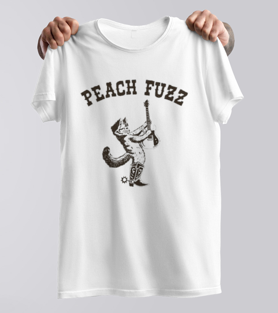 Peach Fuzz Cowboy Cat Smoking T-Shirt