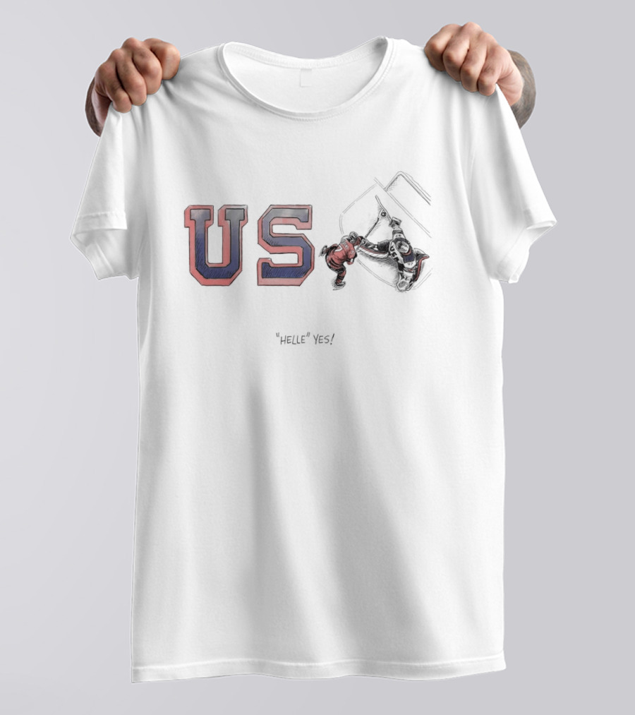 Connor Hellebuyck USA Helle Yes Hockey Team Spirit T-Shirt