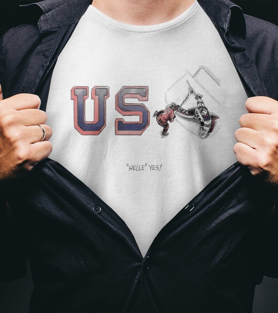 Connor Hellebuyck USA Helle Yes Hockey Team Spirit T-Shirt