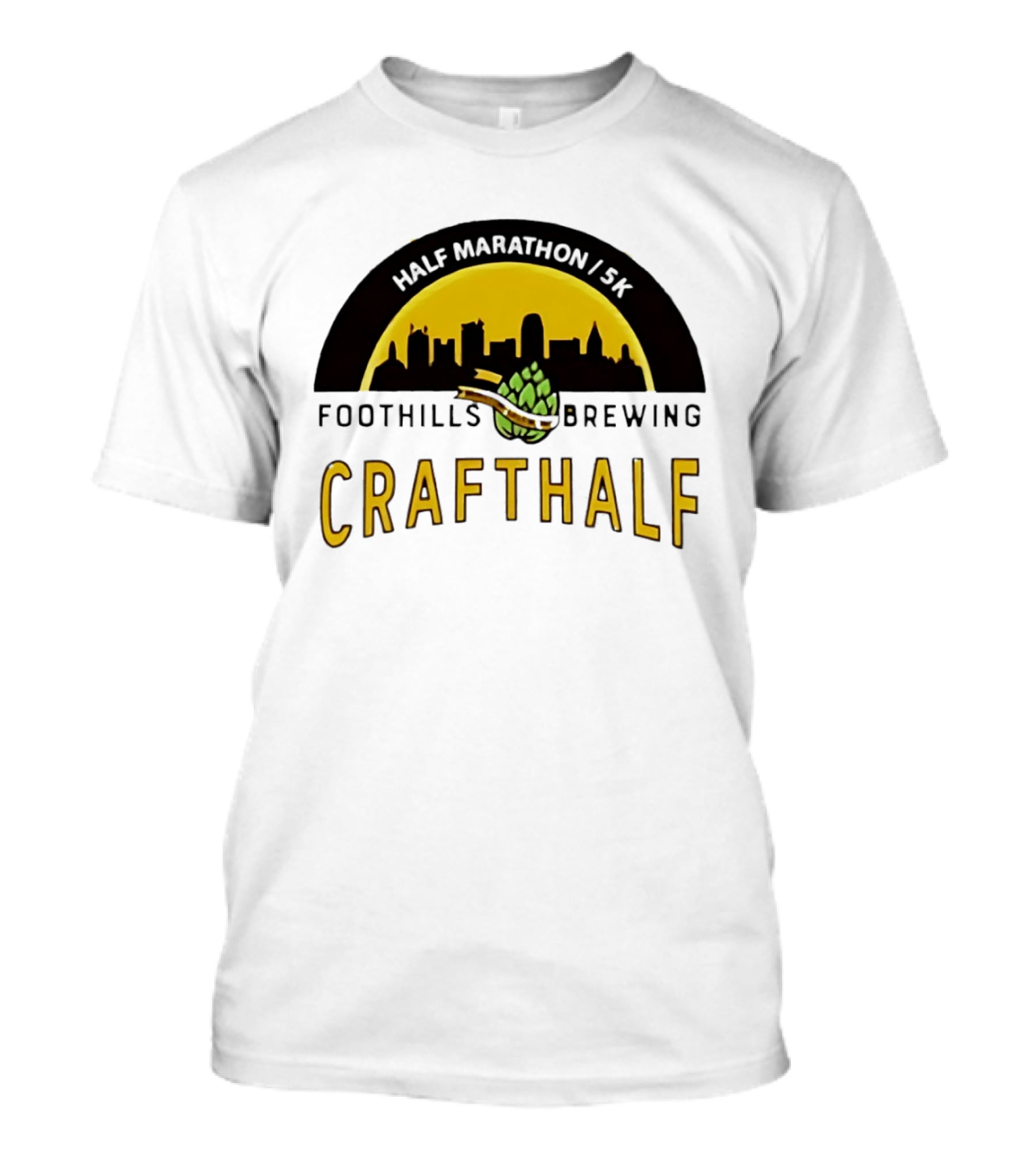 Foothills Brewing CrafHalf Half Marathon 5K City Skyline T-Shirt