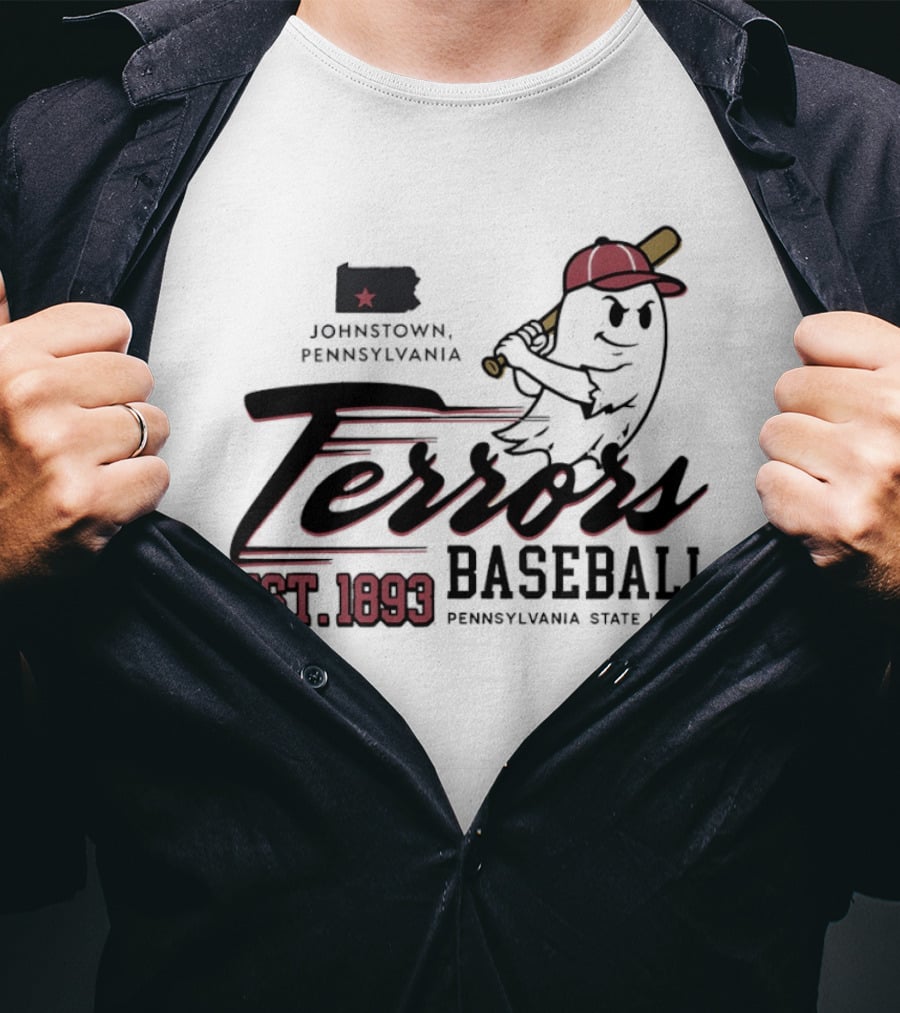 Johnstown Terrors Baseball Pennsylvania State League Est 1893 Ghost T-Shirt