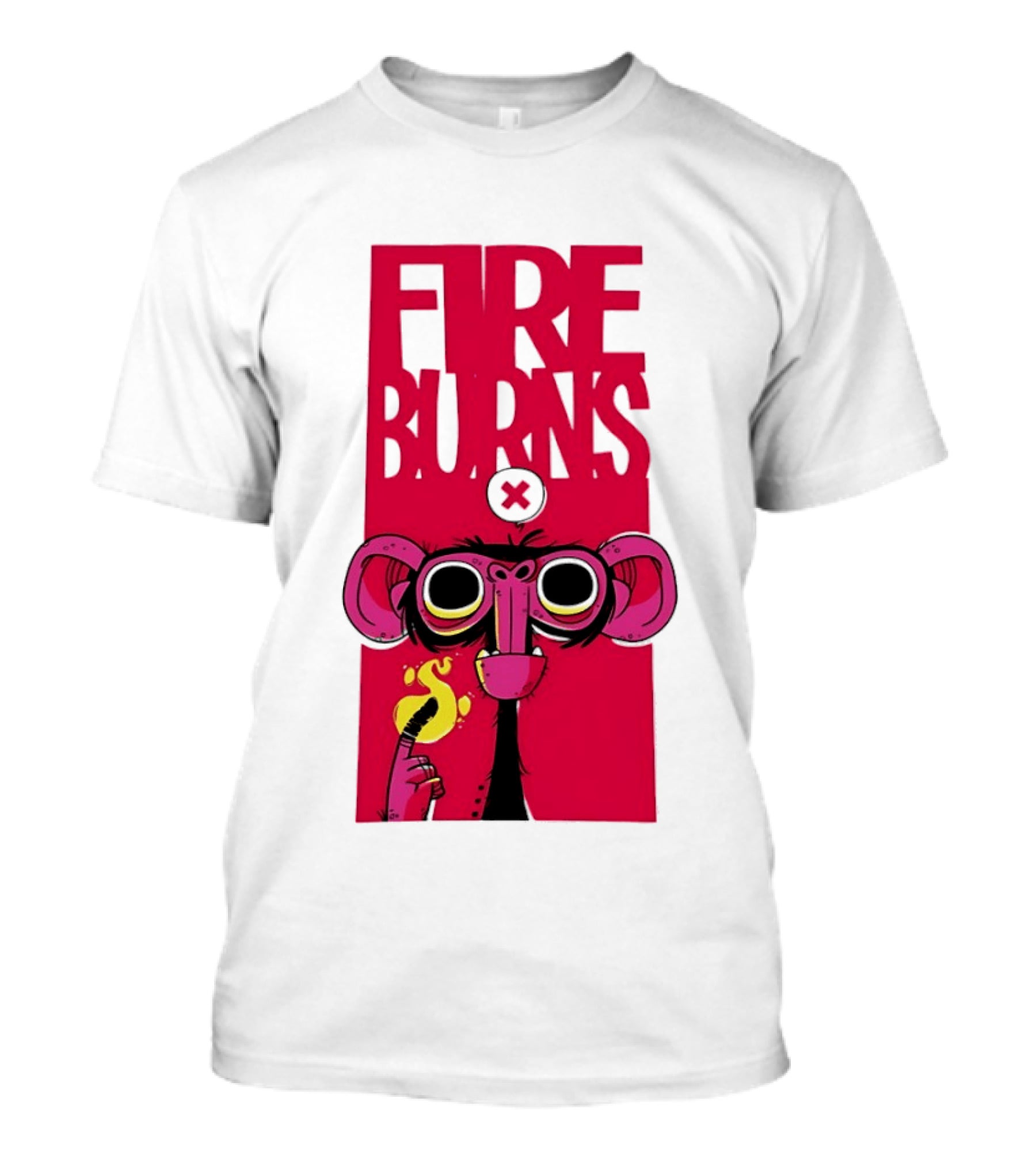 FIre Burns Monkey With Burning Hand T-Shirt
