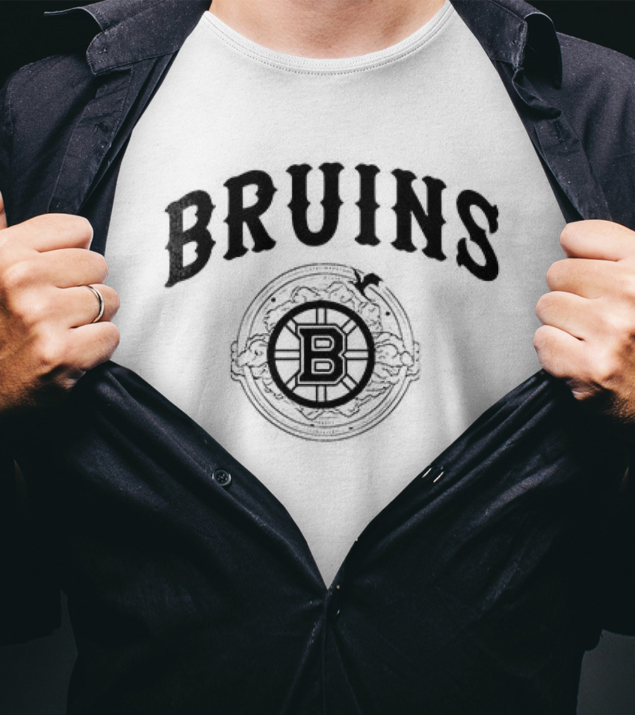 Boston Bruins B Emblem Hockey Night Collaboration T-Shirt