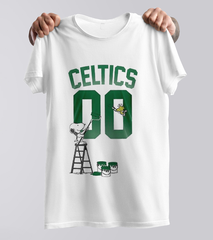 Celtics Snoopy Shut Up And Dribble 00 Painting Peanuts Collaboration T-Shirt