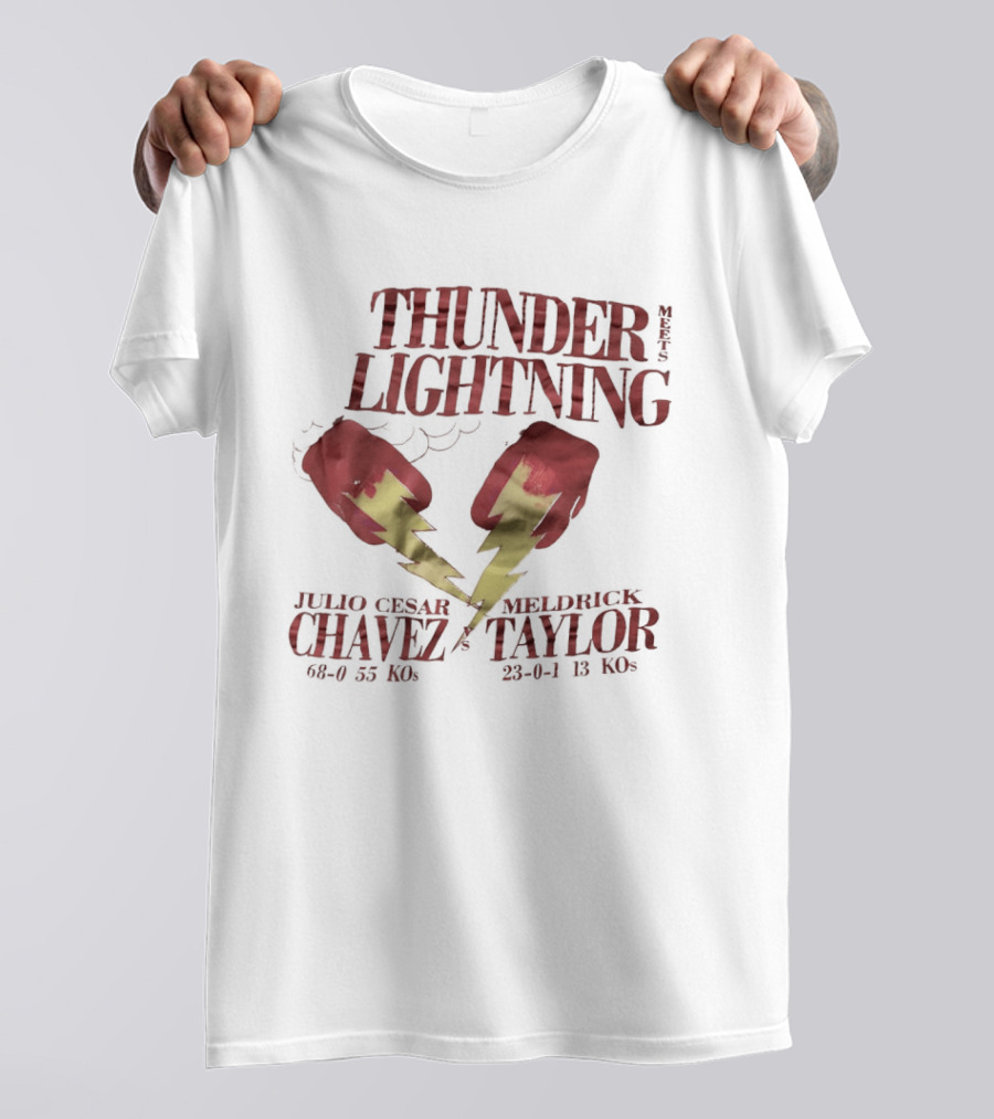 Julio Cesar Chavez Meldrick Taylor Thunder Lightning Boxing Match 1990 T-Shirt