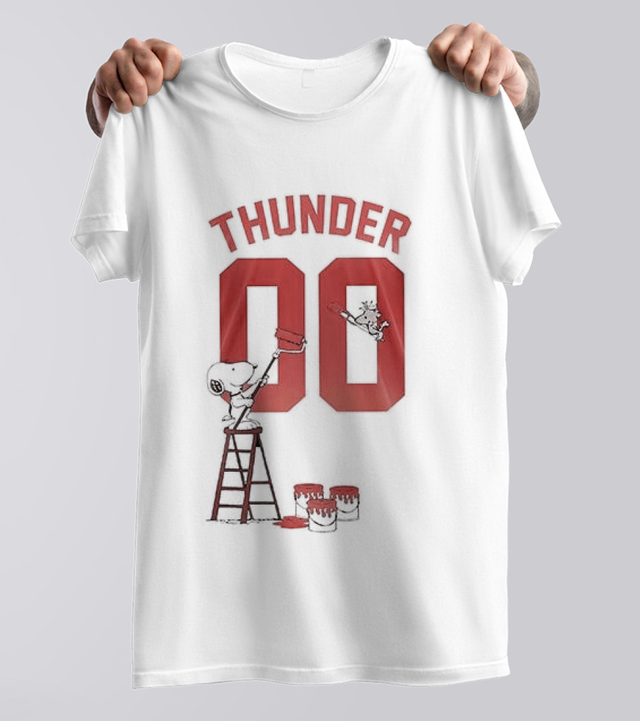 Thunder 00 Oklahoma City Snoopy Basketball Collaboration T-Shirt