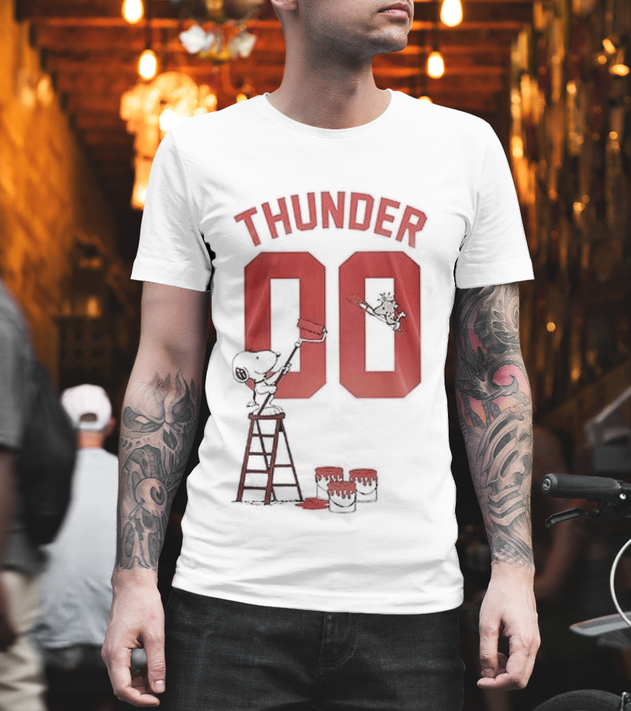 Thunder 00 Oklahoma City Snoopy Basketball Collaboration T-Shirt