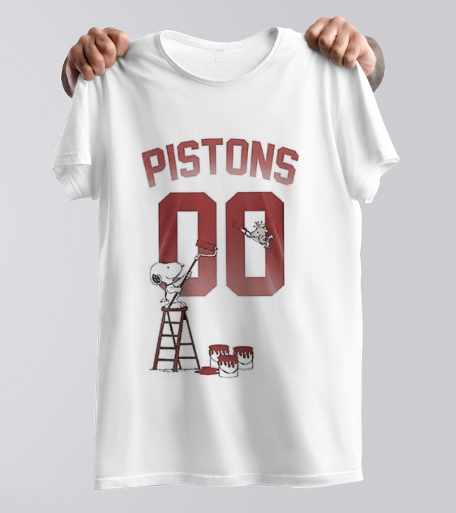 Detroit Pistons Snoopy Shut Up And Dribble 00 Basketball Collaboration T-Shirt