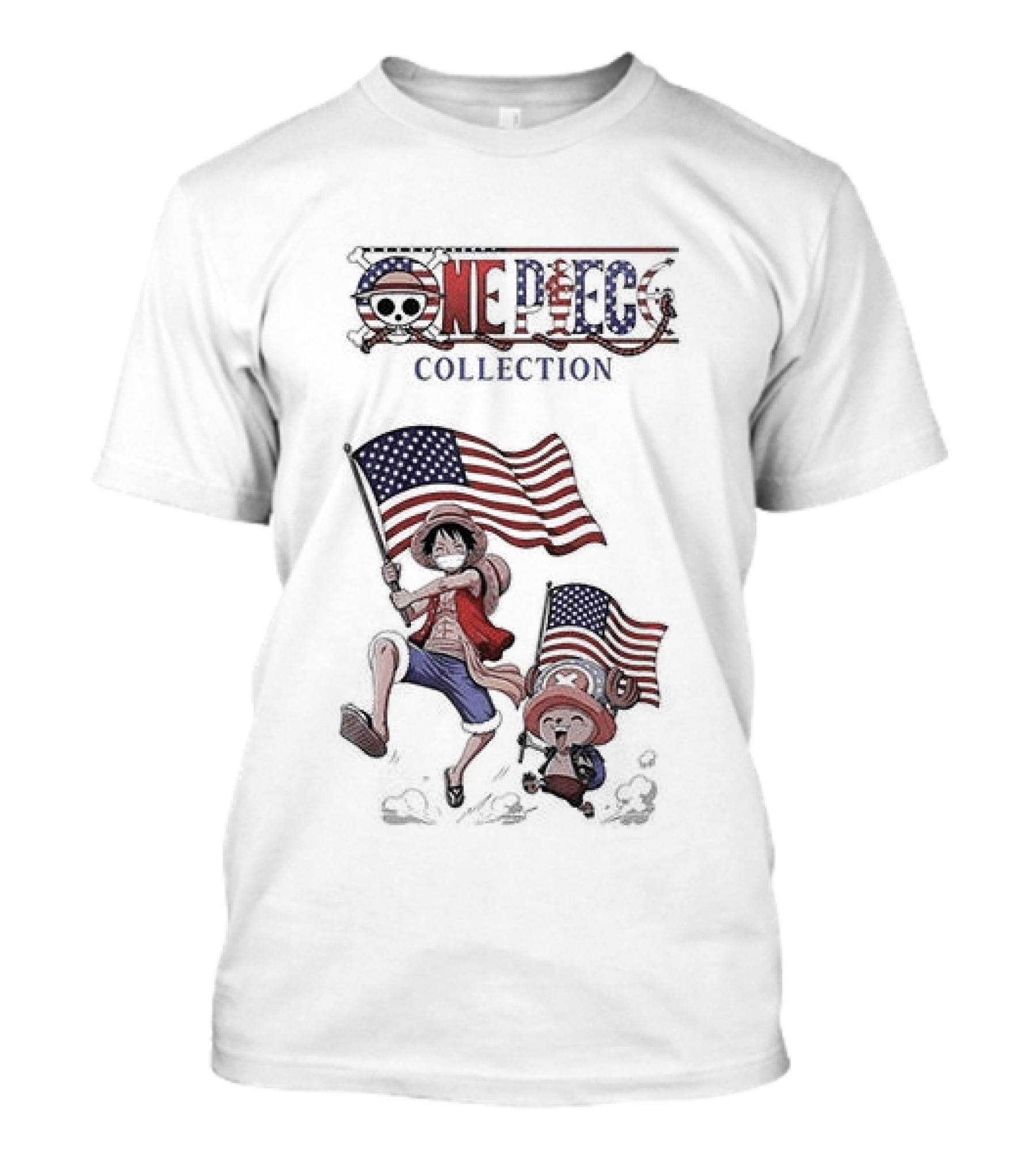 One Piece Collection United States Of America 250th Anniversary Flags T-Shirt