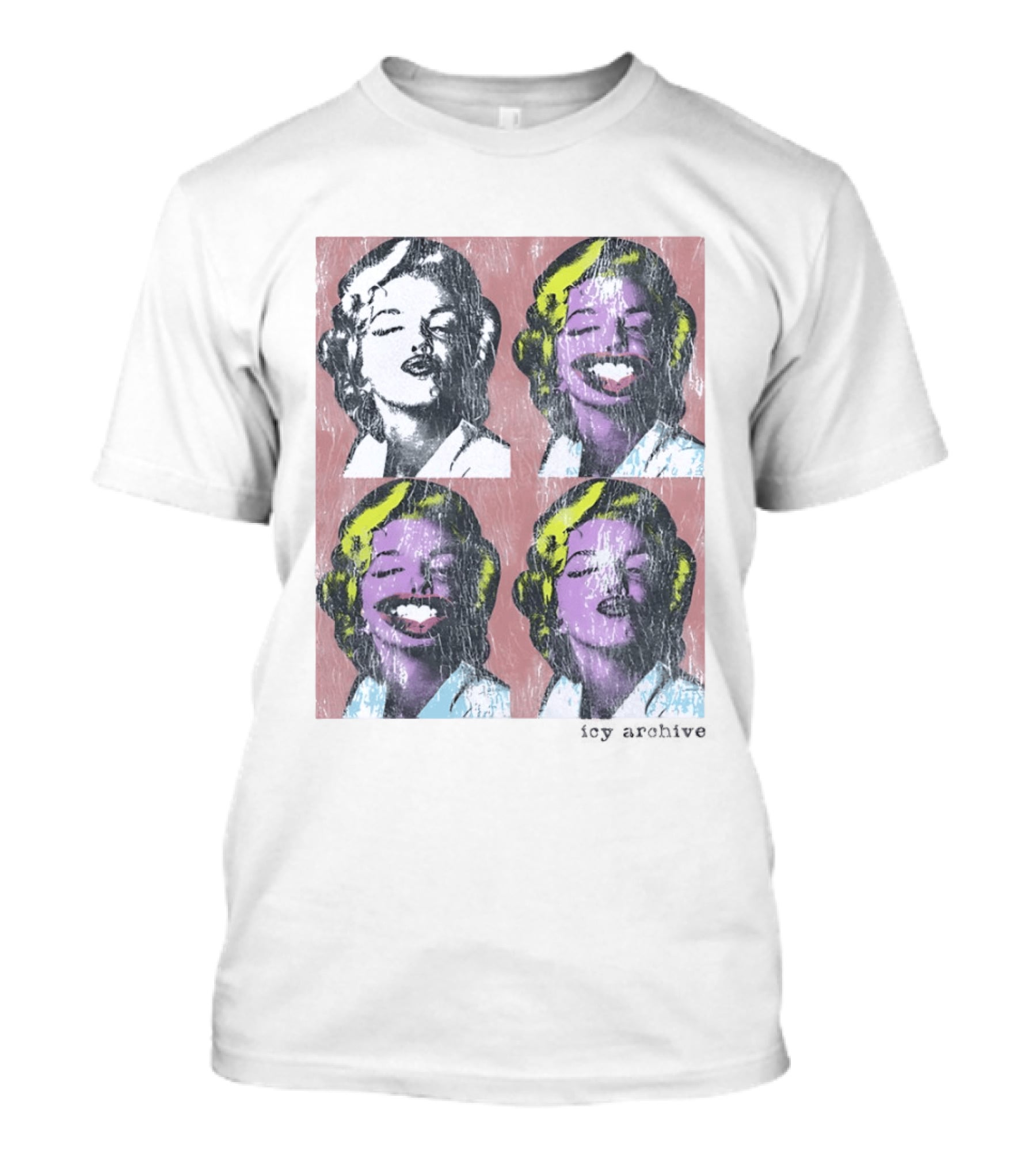 Marilyn Monroe Face Pop Art Style Vintage Grid Warhol Influence T-Shirt