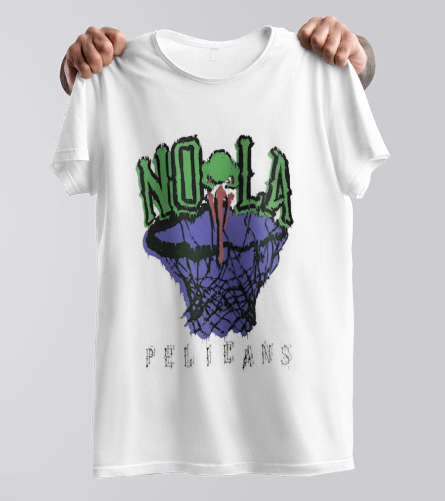 NOLA New Orleans Pelicans Basketball Hoop T-Shirt