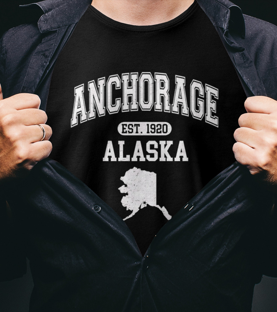 Anchorage Alaska Est 1920 Map Varsity T-Shirt