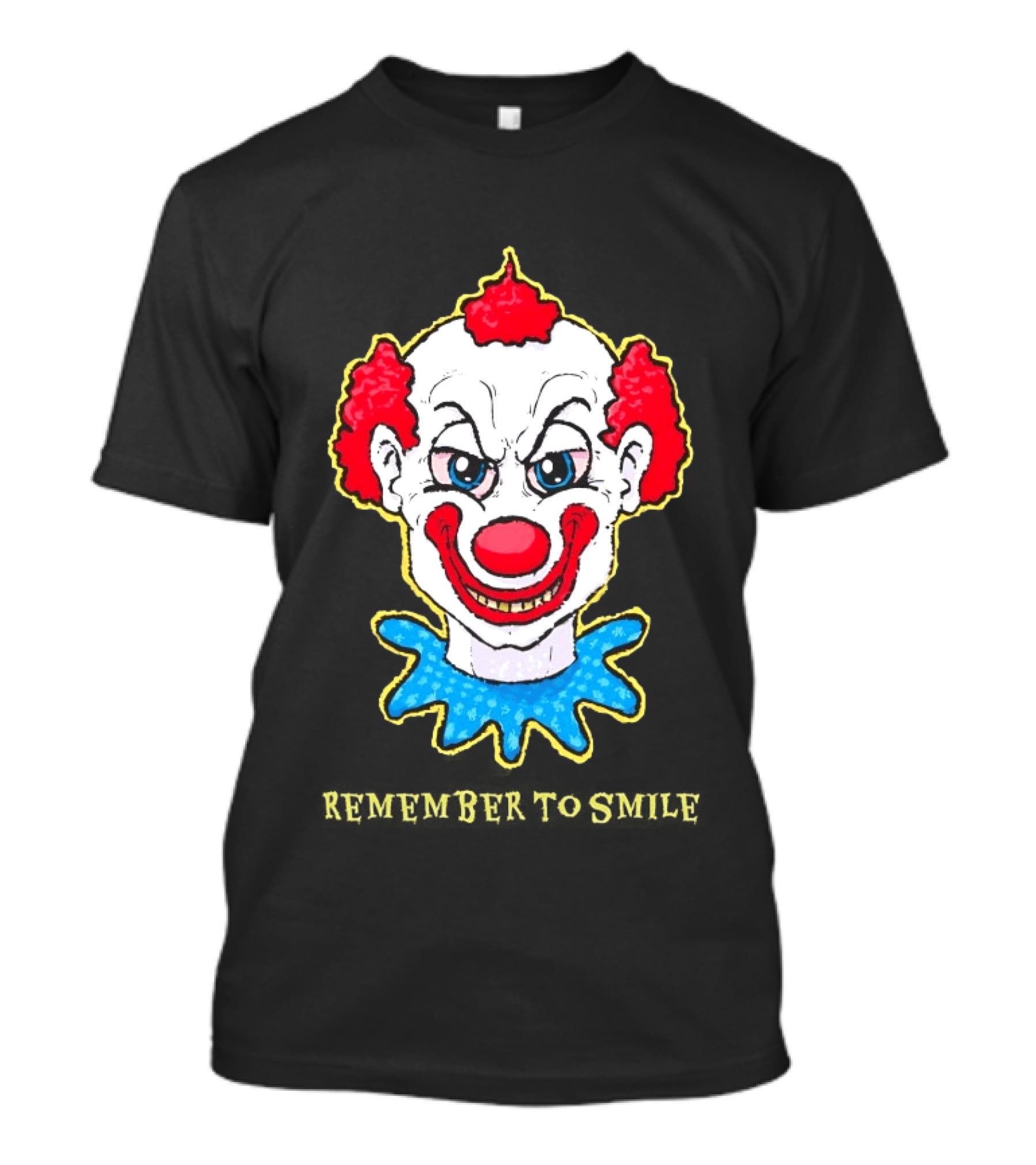 Evil Clown Remember To Smile Creepy Red White Blue T-Shirt