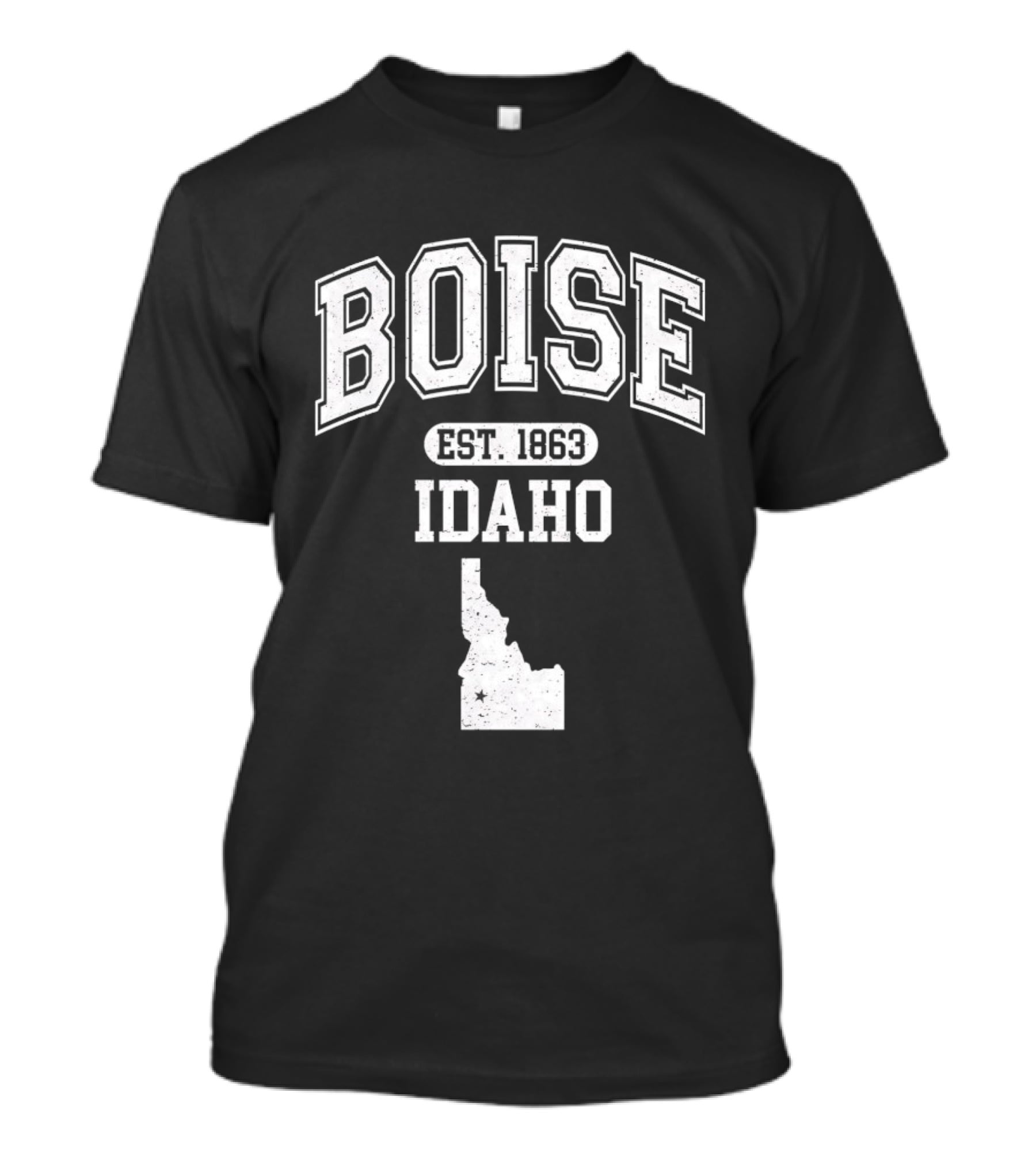 Boise Idaho Est 1863 Varsity Map T-Shirt