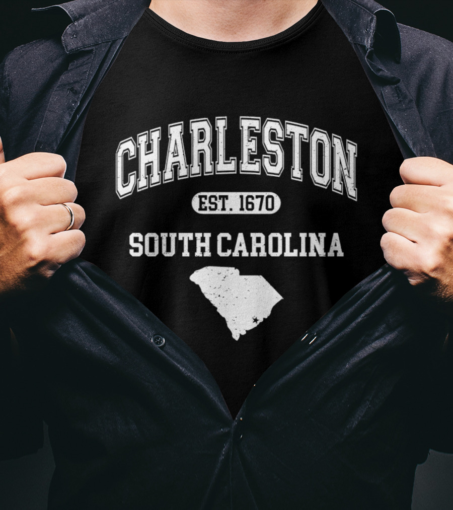 Charleston South Carolina EST 1670 Vintage Varsity T-Shirt