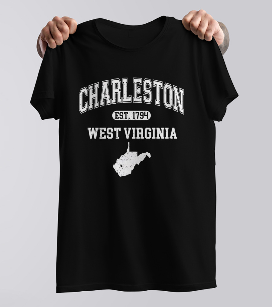 Charleston West Virginia Est 1794 Map Varsity T-Shirt
