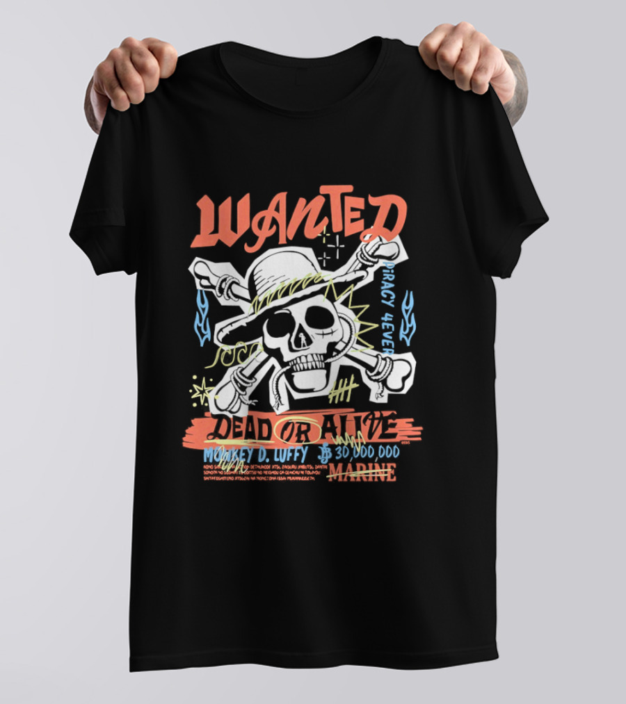 Wanted Monkey D. Luffy 30 000 000 Beli Dead Or Alive One Piece Season 2 Live Action T-Shirt