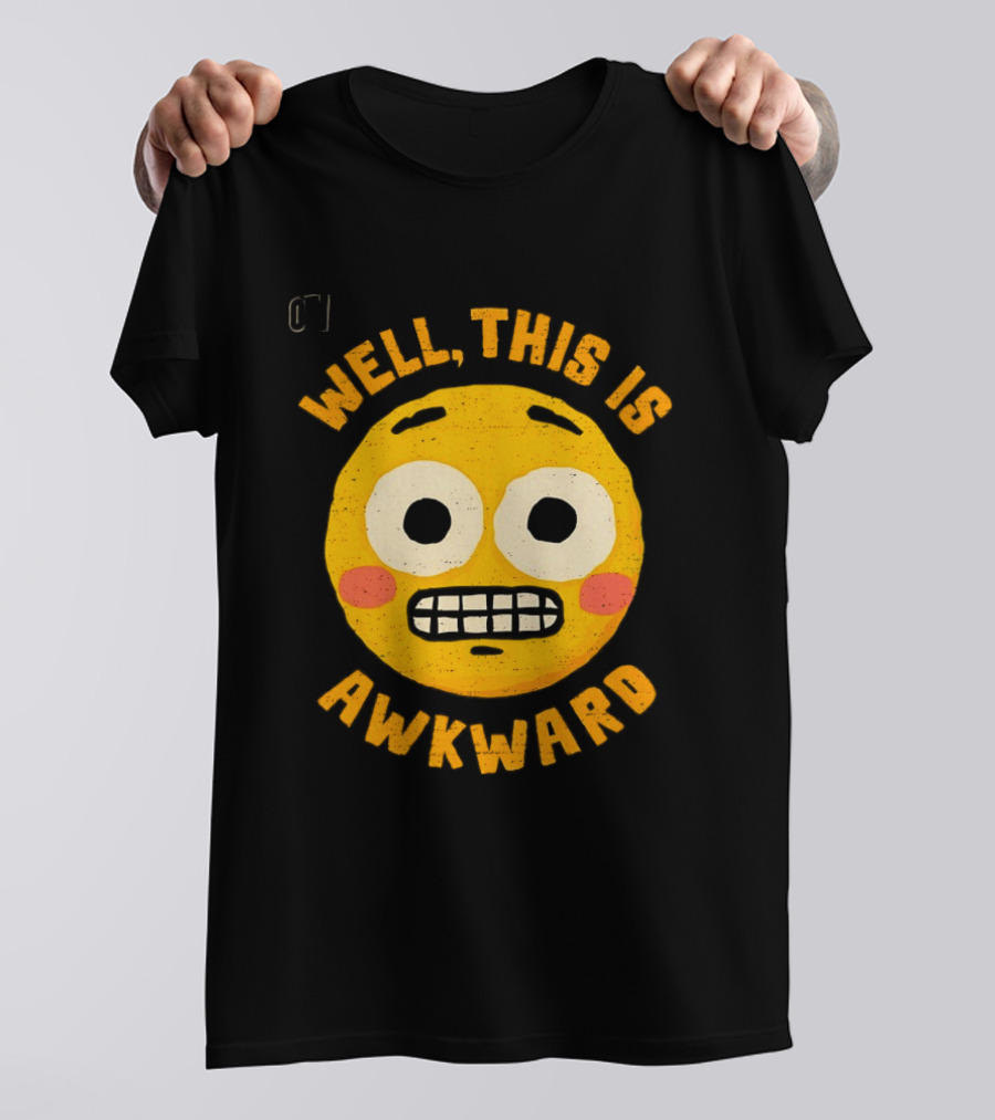 Well This Is Awkward Emoji Expression T-Shirt