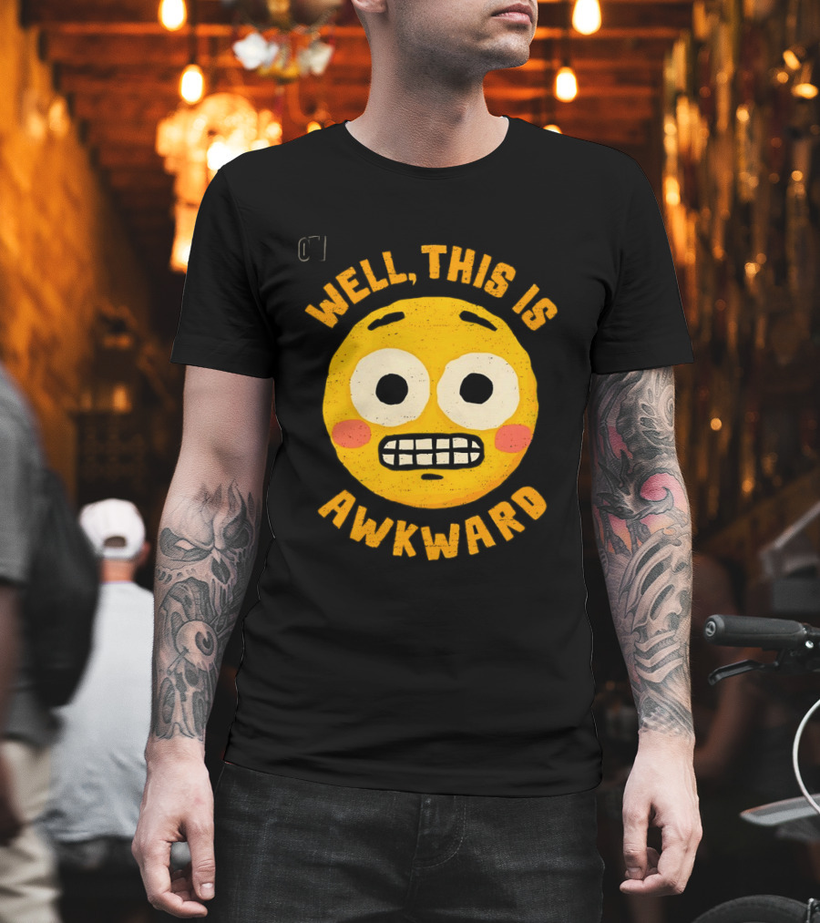 Well This Is Awkward Emoji Expression T-Shirt