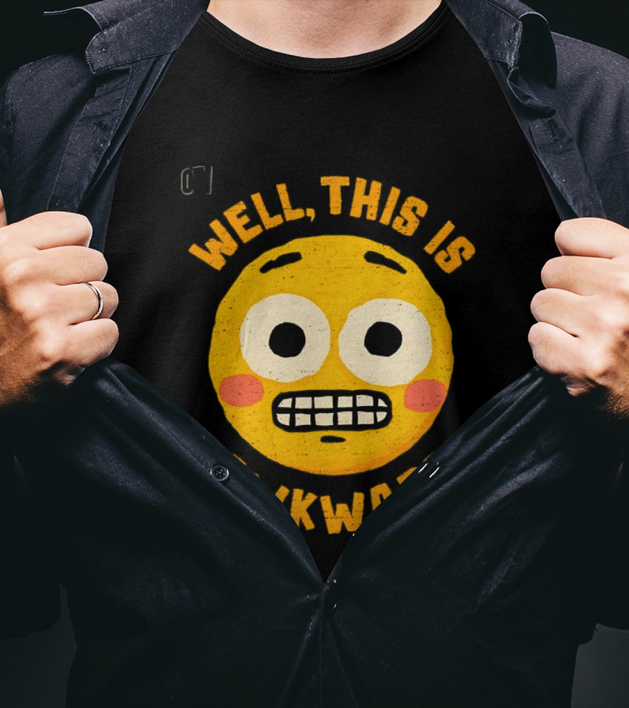 Well This Is Awkward Emoji Expression T-Shirt