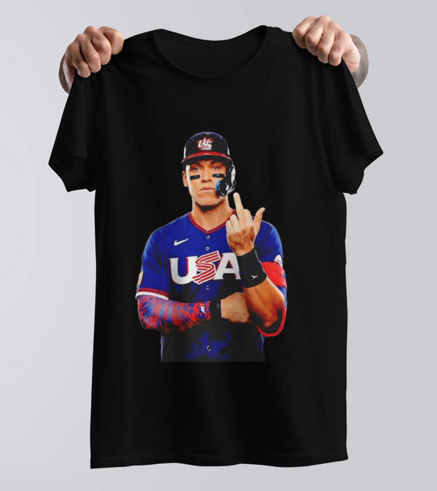 Aaron Judge USA Baseball WBC 2026 Middle Finger Iconic Gesture T-Shirt