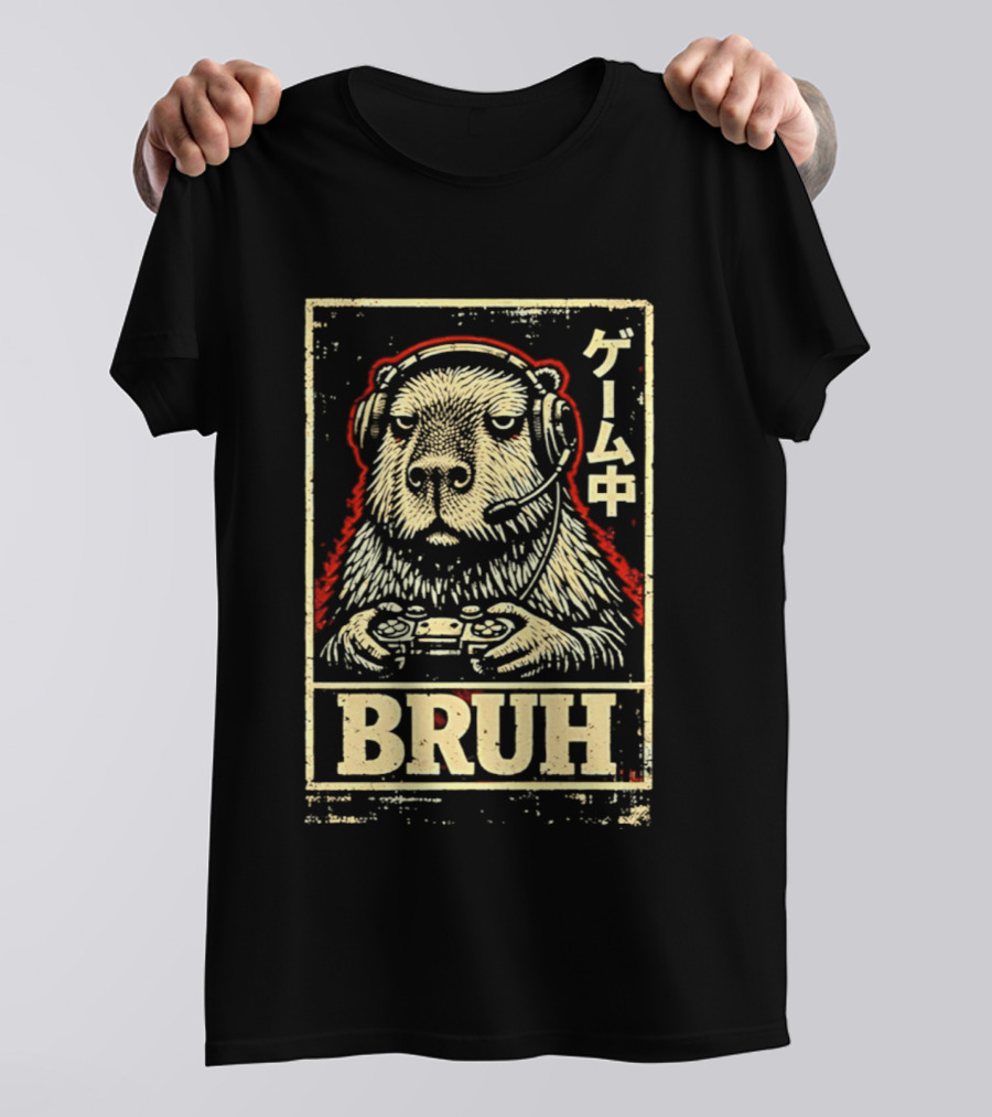 Bruh Capybara Gamer Meme Video Games T-Shirt