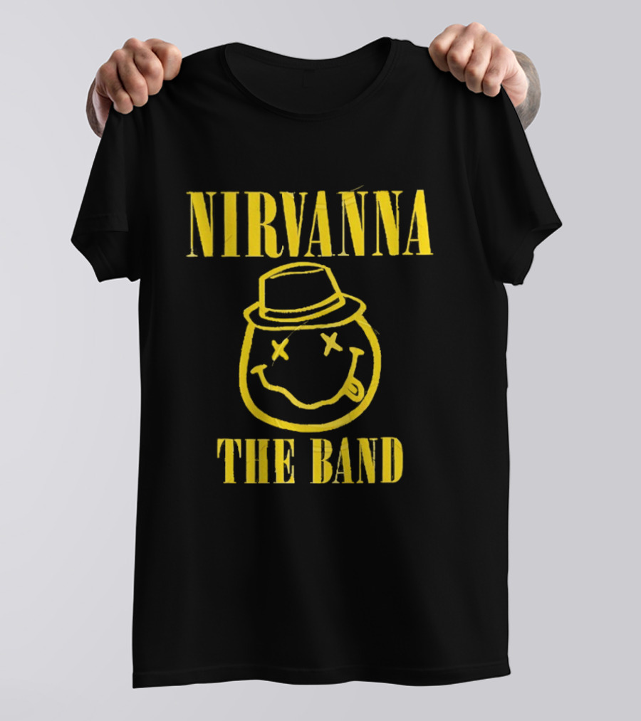 Nirvana Smiley Face Hat Logo The Band T-Shirt