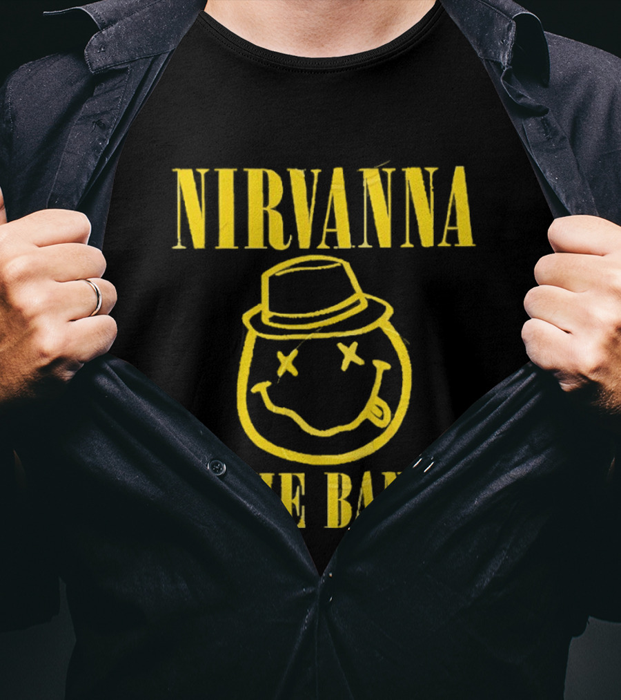Nirvana Smiley Face Hat Logo The Band T-Shirt