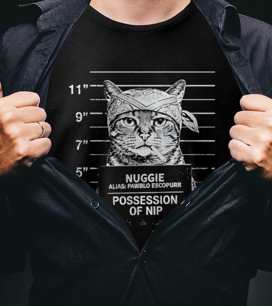 Nuggie Pawblo Escopurr Possession Of Nip Shot Cat Humor T-Shirt