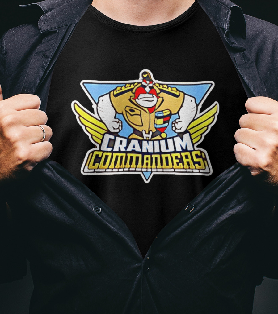 Cranium Commanders Cartoon Military Character Winged T-Shirt