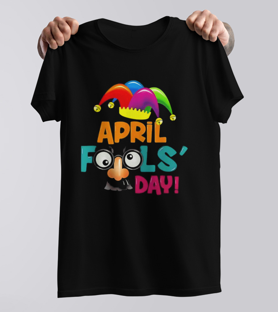 April Fools' Day Jester Hat Nose Glasses T-Shirt