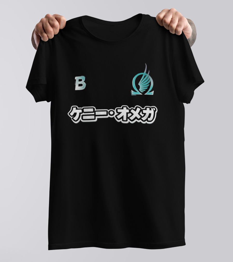 Kenny Omega B Winged Omega Blue Kanji T-Shirt