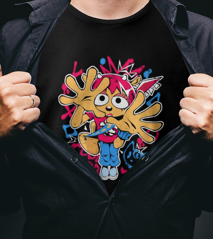 Lammy Metal Girly Vibrant Cartoon Character With Playful Expression And Colorful Burst T-Shirt